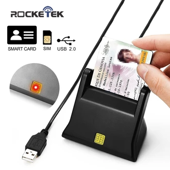 Rocketek USB 2.0 Smart Card Reader cac,de IDENTITATE,card Bancar,card sim cloner conector cardreader adaptor calculator pc, accesorii laptop