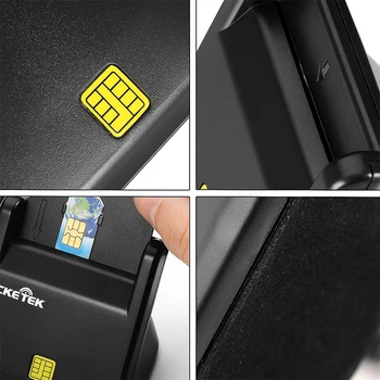 Rocketek USB 2.0 Smart Card Reader cac,de IDENTITATE,card Bancar,card sim cloner conector cardreader adaptor calculator pc, accesorii laptop
