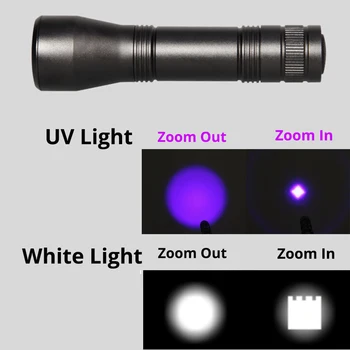 2000 Lums UV cu LED-uri Lanterna Lumina UV L2/T6 alb lumina LED Lanterna 5Mode Zoom Flash de lumină 395nm Blacklight 18650