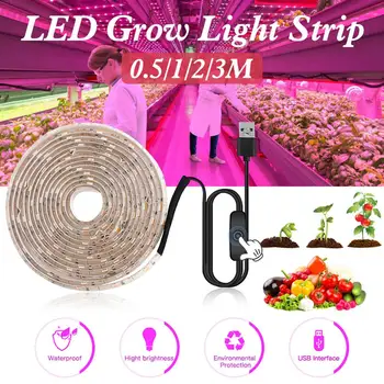 LED-uri Cresc de Lumină întregul Spectru de 5V USB Cresc de Lumină Benzi LED 2835 Fito Lămpi Pentru Plante cu efect de Seră Hidroponică cu o Creștere de 0,5 M 1M 2M 3M