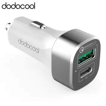 Dodocool QC3.0 Încărcător de Mașină 33W 2 Port cu Qualcomm Quick Charge 3.0 și USB C Dual Port de Încărcare pentru iPhone Samsung Galaxy S20