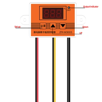 ZFX-W3003 Micro Controler de Temperatura Termostat Termostat 12V 24V 220V Inteligent Incubator Temperatura Apei Regulator de 50%off