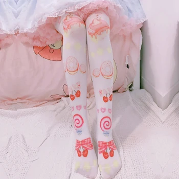Japoneze kawaii fata de zi cu zi dulce lolita ciorapi drăguț imprimare student gothic lolita șosete până la genunchi loli cosplay