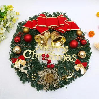 Ghirlanda Aranjament de Crăciun Ornament Crăciun Coroană de flori Decorative Cununa de 30CM Arc Decor de Crăciun decoracion hogar