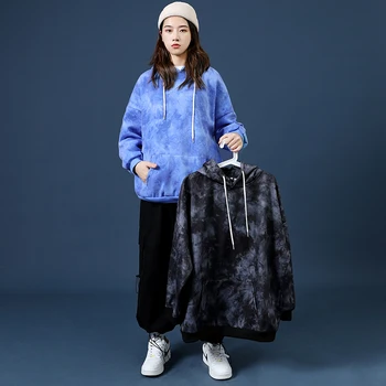 Hanorac cu glugă femei 2020 moda tricou Batic Albastru Negru culoare Hiphop style