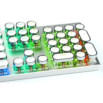 104-Key Retro Rotund Taste Dublu Obiectiv DIY Scris Taste cu iluminare din spate pentru Tastatură Mecanică Rotund Taste