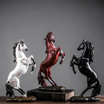 Noi Europeană Rășină Cal Statuie Decor Living Birou Ornament Cal Figura Accesorii Pentru Casa Cal Sculptură De Artă Modernă