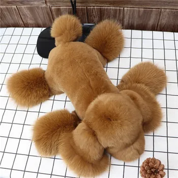 2020 nouă simulare câine cu blană reală iarba teddy câine rex iepure de pluș jucărie pentru copii de animale drăguț papusa masina perna cuplu de ziua gif