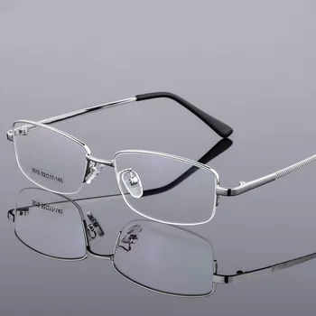 Plin Janta de aliaj de Titan gros Ochelari Cadru pentru Bărbați Ochelari de IP Aliaj de Galvanizare Jumătate Rim Miopie ochelari Rame pentru bărbați