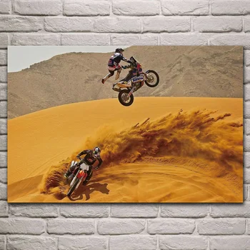 Sărituri nisip biciclete murdărie sport motociclete motocross material poster camera de zi acasă decorative de perete de pânză de mătase de arta de imprimare KL191