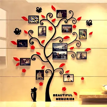 3D Arbore genealogic Decal Autocolant Acrilice Album Foto Pentru Autocolant de Perete Copac Formă de Autocolante Decorare Decor Acasă Poster de Perete Agățat