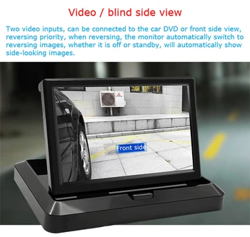 Auto de Asistență de Parcare Spate Vedere aparat de Fotografiat Color LCD Video Pliabil Monitor de 5 inch TFT Ecran monitor Auto Retrovizoare de mers înapoi