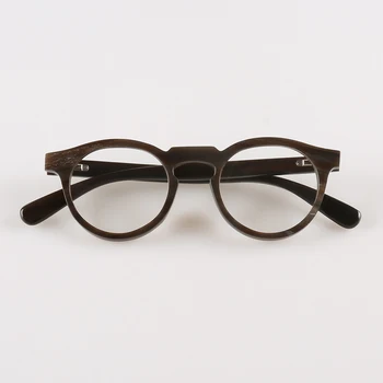 Vintage rotund ochi de pisica negru buffalo cornul de ochelari ochelari ochelari de vedere optic cadru bărbați femei flori arcuite, nas ochelari de soare