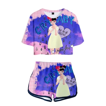 Cry Baby, Melanie Martinez două bucata set Harajuku Vara Ombilical Tricou Femeie de Moda Casual Cool de Vara pentru Femei costum de sport