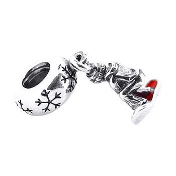 Se potrivesc pentru Pandora Bratari Snowboard Legăna Margele de Argint cu Email Rosu Autentic Argint 925 Farmece Bijuterii DIY FL089