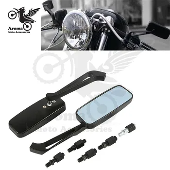 Dreptunghi negru moto oglinda retrovizoare pentru kawasaki, honda, suzuki benelli scuter yamaha, harley sportster oglindă motocicleta raerview