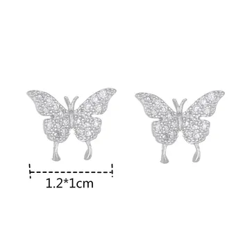 Flyleaf Argint 925 Cubic Zirconia Cercei Fluture Pentru Femei Stil de Moda Fată Sterling-silver-bijuterii