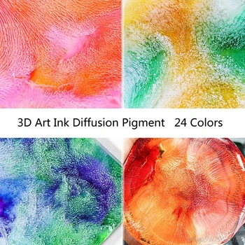 24 de Culori 10ML Arta de Cerneală Alcool Rasina de Pigment Kit de Rășină Lichidă Colorant Vopsea de Cerneală de Difuzie UV Rășină Epoxidică O02 20 De Dropshipping