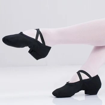 Femei Pantofi de Balet pentru Copii Fete de Balet, Dans Pantofi cu Talpă Moale Tocuri Joase Jazz Dans Pantofi Roz/Negru pentru Femei Exercitarea Pantofi