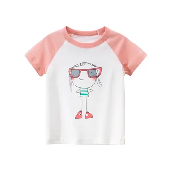 Copiii Grils T-Shirt De Imprimare De Desene Animate Pentru Copii Copilul Topuri Cu Maneci Scurte T-Shirt Pentru Copii Din Bumbac Tricouri Roz Teuri Nou Sosiți În 2020