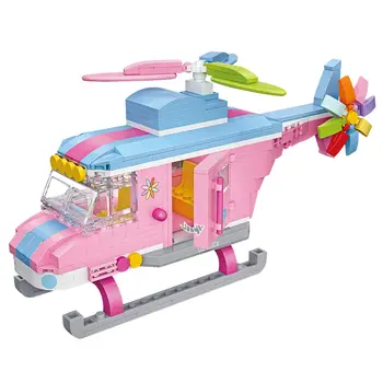 LOZ Mini Blocuri Roz Elicopter Assemable Copii Jucarii Educative pentru Copii Creator Technic Fata Casă de Joacă