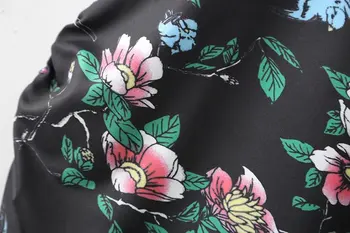 Lanbaiyijia mai Noi Femei T-shirt cu Maneci Scurte de Vară tee de Imprimare de Flori Shirt Stand Guler Ori tiv Femei t shirt Fierbinte topuri