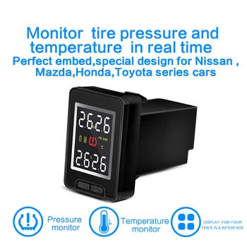Smart Auto a Presiunii în Anvelope TPMS pentru Sistemul de monitorizare pentru Toyota, Honda, Nissan, Mazda, cu 4 senzori, Sisteme de Alarmă Wireless Display LCD