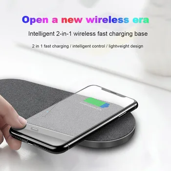 20W Qi Wireless Charger Pad Pentru Samsung S20 S10 Dual 10W 2 in 1 Rapid de Încărcare Stație de Andocare Pentru iPhone 11 XS XR X 8 Airpods Pro