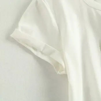 Toppies 2020 moda abstract de imprimare cu mânecă scurtă t-shirt topuri de vara gât rotund alb de bumbac topuri tricouri