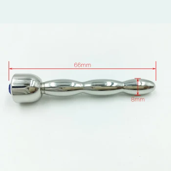 DB-021 66mm Inox Chastity Uretral Dilatatoare Uretral sunet de Sondare Penis Plug se Întinde Sunete Jucării Sexuale pentru Bărbați