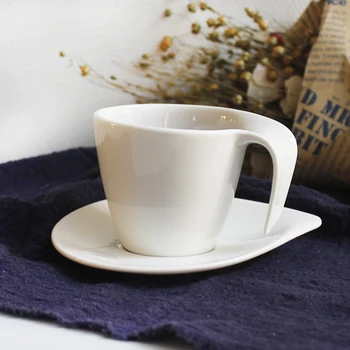 Viață Minimalist Ceașcă De Cafea Ceașcă De Porțelan & Farfurioare Alb Pur După-Amiază De Ceai Din Ceramica Cupe Cu Tăvi Drinkware