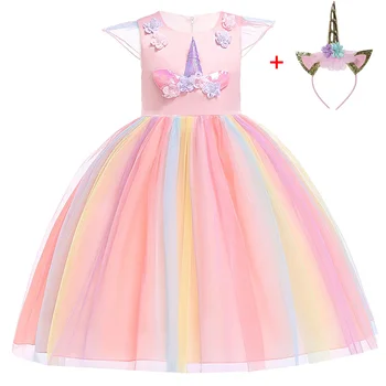 Unicorn Dress Fete Elegante, Rochie De Printesa Pentru Copii Rochii Pentru Fete Rochie De Petrecere Carnaval, Cosplay Petrecere Imbracaminte Copii De 2-10 Ani