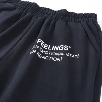 BOOFEENAA Sentimentele Scrisoare de Imprimare de Moda pantaloni de Trening Femei Streetwear Joggeri Înaltă Talie Pantaloni Largi Pantaloni Casual 2020 C76-DZ37