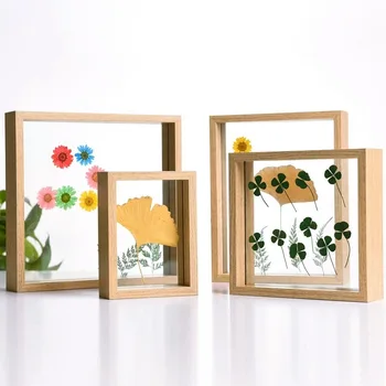 Stil European Planta Flori Uscate Frunze Specimen Cutie Pătrat de Hârtie A4-Cut DIY Cadru față-Verso de Sticla Cadru Desktop Ornamente
