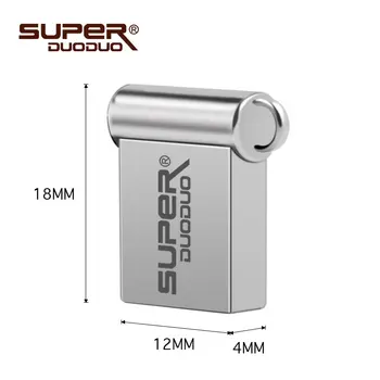 Super mini metal USB Flash Drive 32GB 64GB 128G Pen Drive 16GB 8GB 4GB Pendrive Memoria Flash Stick USB, brelocuri cle usb