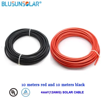 Fierbinte de vânzare 20/rola 4mm2/6mm2(12 AWG/10AWG) PV Cablul roșu și negru conductor de Cupru XLPE jacheta WithTUV Aprobarea