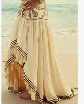 2018 Fahsion Vintage stil etnic împletit neregulate șifon plajă fusta