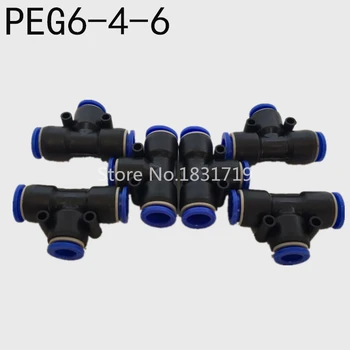 20BUC/LOT PEG6-4 Tee Redus Uniunii tuburi cu diametru exterior de 6 - 4 - 6mm PEG6-4 Pneumatice rapid plug tip T trei diametru fir pneumatice comun