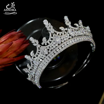 Nou stil Baroc de Lux Cristal de Mireasa Frizură CZ Coroana Coroana Concurs de Frumusete Bentita de Par de Nunta, Accesorii de Mireasa Frizură