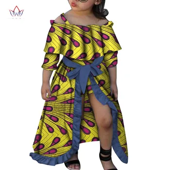 2020 Vara Noi African Rochie pentru Copil Dashiki Tradiționale de Rochii de Bumbac cu Maneci scurte cu pantaloni Copii Primavara pânză WYT556