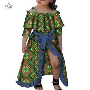 2020 Vara Noi African Rochie pentru Copil Dashiki Tradiționale de Rochii de Bumbac cu Maneci scurte cu pantaloni Copii Primavara pânză WYT556