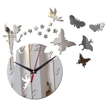 Promovarea diy ceasuri de perete ceas de decor acasă Singură Față oglindă acrilică autocolant autocolante stele cuarț ac