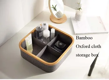Tip sertar Bambus Oxford Desktop Cutie de Depozitare pentru Cosmetice Pânză Birou Sertare de Depozitare Structură Multi-strat de Depozitare Acasă