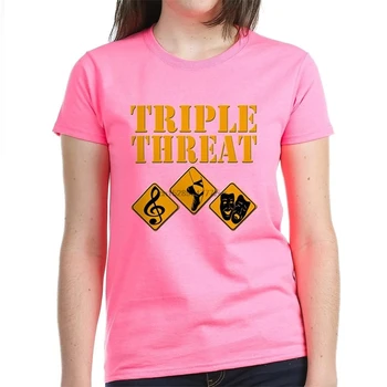 Triple Threat Femei Din Bumbac T-Shirt