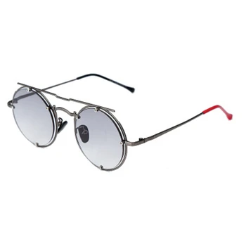 Retro punk rotund ochelari de soare femei 2020 noua moda de brand de lux vintage din metal ochelari de soare ocean obiectiv umbra oglindă UV400