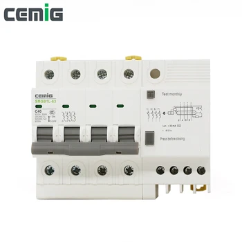 Cemig SMGB1L-63 Miniatură Scurgere Intrerupator MCB Linia de Fază + Neutru + Scurgere de Protecție RCD AC230V 4P+N RCBO