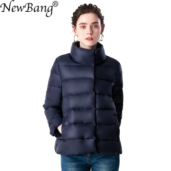 NewBang Brand Scurt în Jos Jacheta de Moda Stand Guler Slim Femei Alb Rață Jos Haina Jacheta de Iarna Cald Haine Ușoare