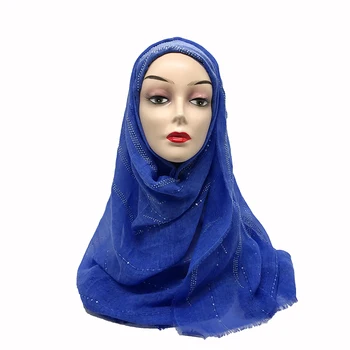 Mult capul tobei de Femei populare eșarfe Solid simplu shalws Musulmane hijab Fierbinte stras Islamic bandană Doamnelor împachetări 10buc/lot