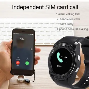 Impermeabil Ceas Inteligent Bărbați cu Camera Bluetooth Smartwatch Pedometru, Monitor de Ritm Cardiac Cartela Sim Ceas de mana Sport pe Încheietura mâinii