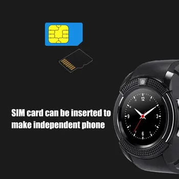 Impermeabil Ceas Inteligent Bărbați cu Camera Bluetooth Smartwatch Pedometru, Monitor de Ritm Cardiac Cartela Sim Ceas de mana Sport pe Încheietura mâinii